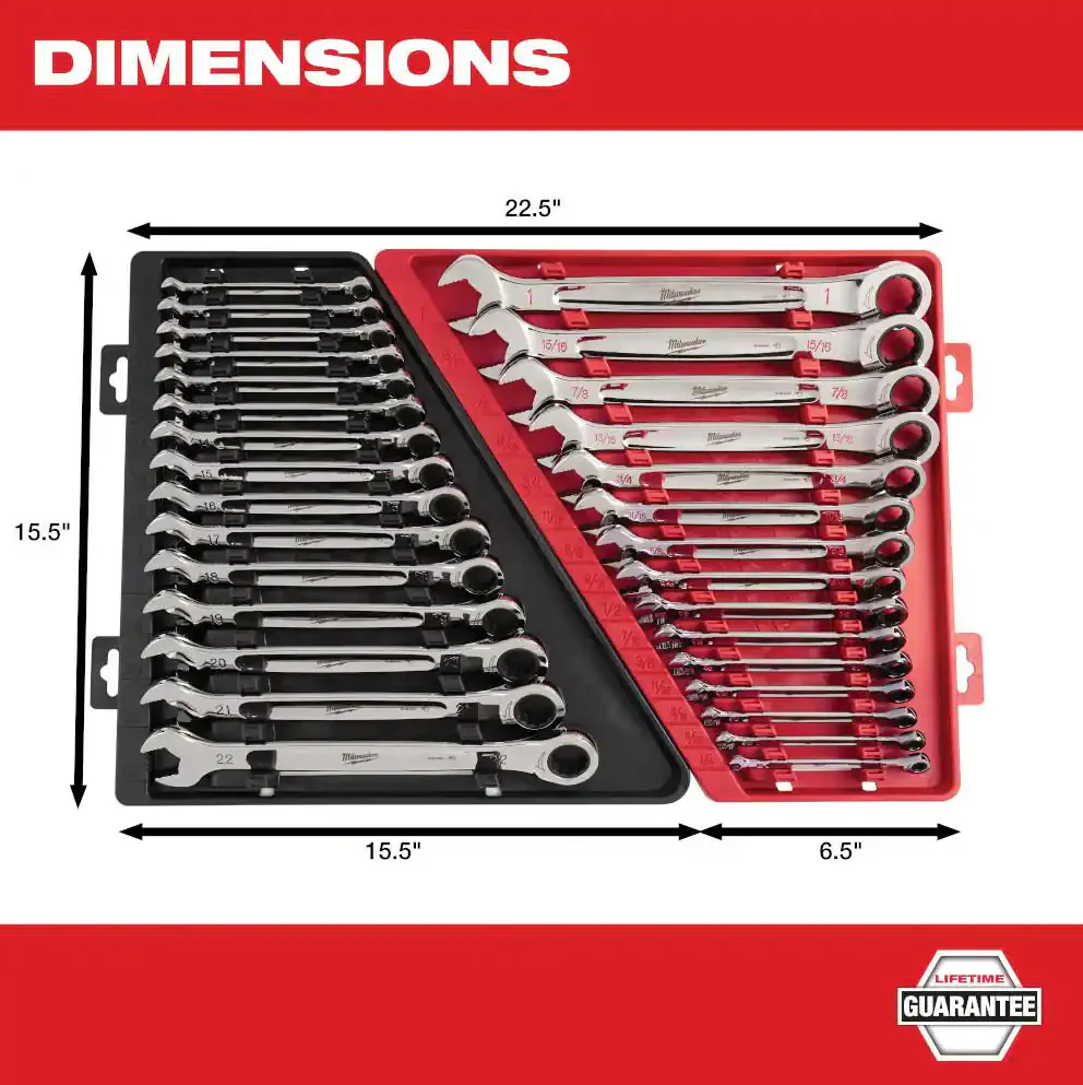 Milwaukee 48-22-9516 - 15pc Ratcheting Combination Wrench Set - Metric - Image 2