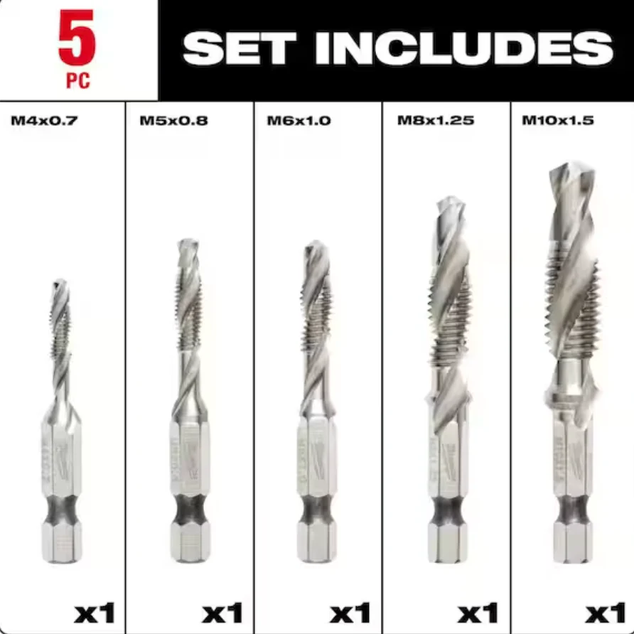 Milwaukee 48-89-4875 Shockwave™ 5PC Metric Impact Drill Tap Set - Image 2
