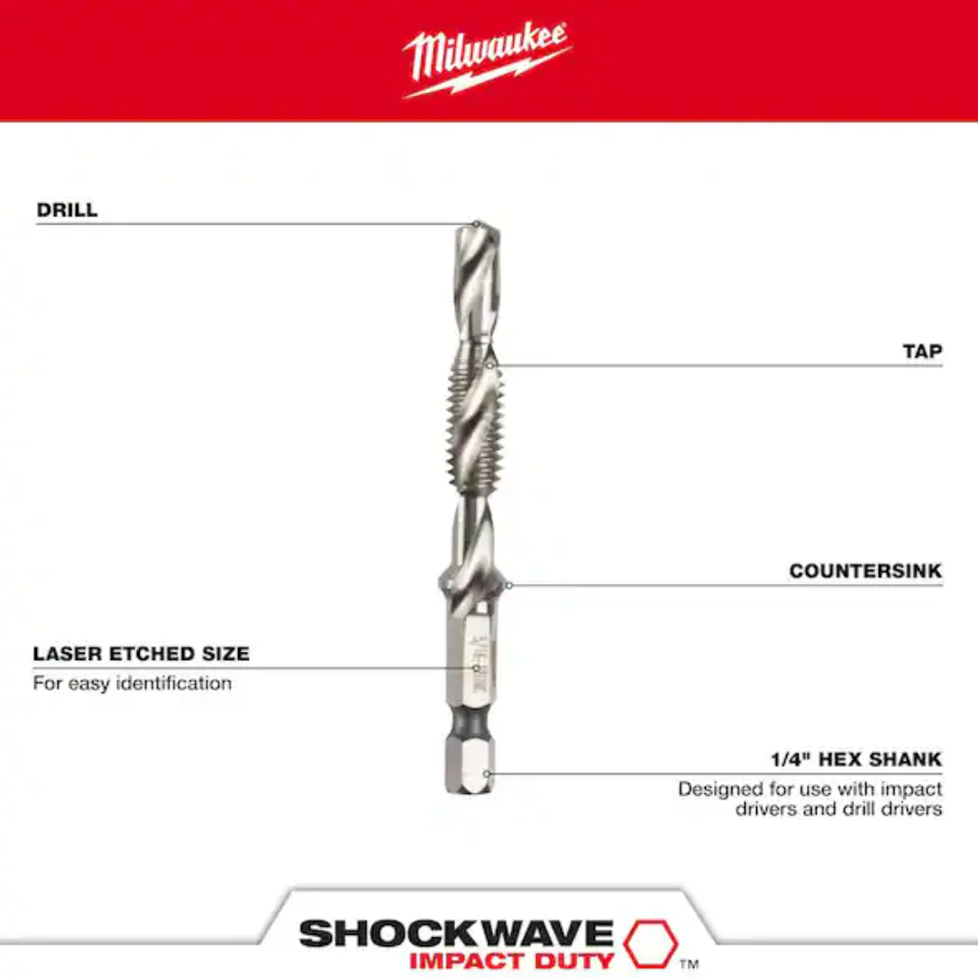 Milwaukee 48-89-4875 Shockwave™ 5PC Metric Impact Drill Tap Set - Image 3