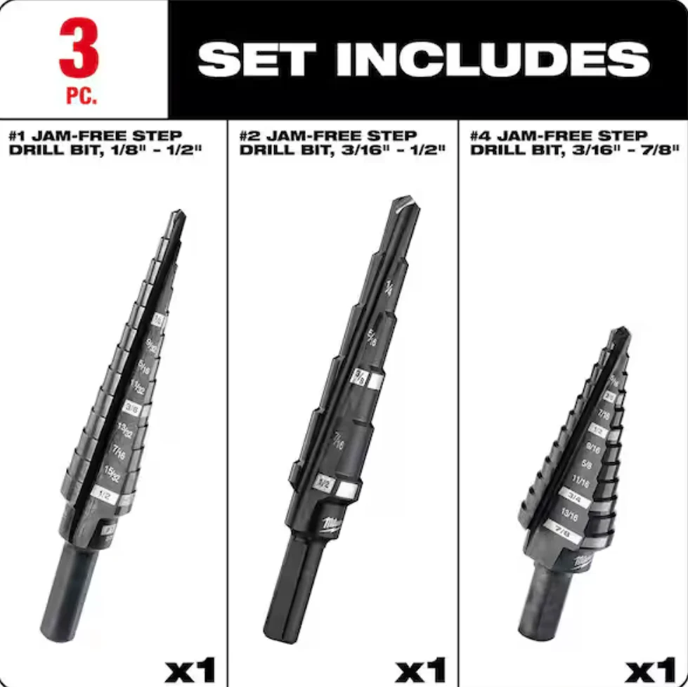 Milwaukee 48-89-9221 Step Drill Bit Set - 3PC - Image 2