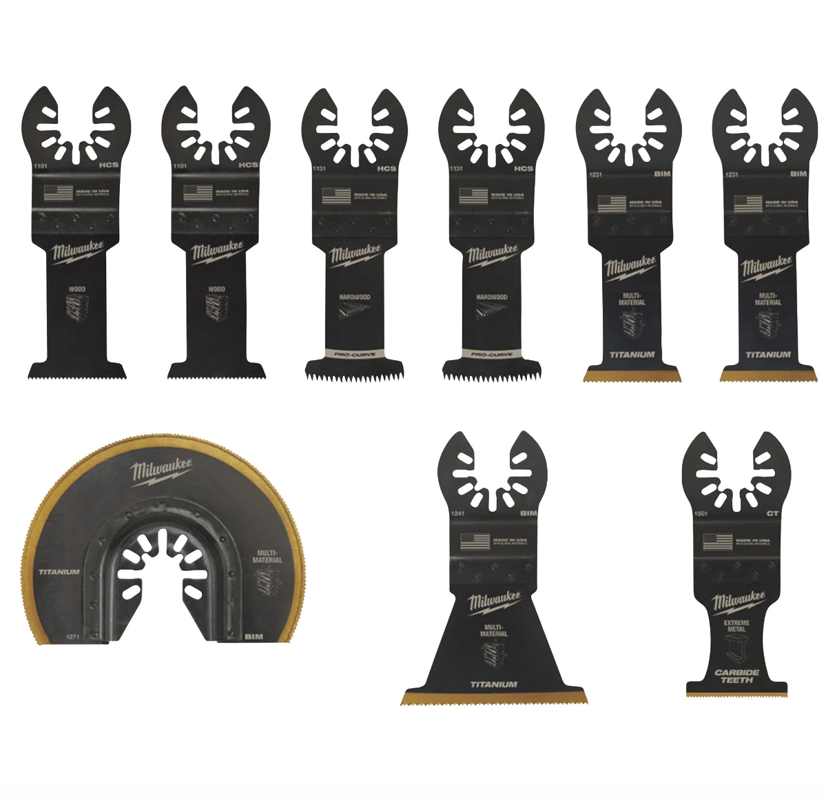 Milwaukee 49-10-9113 OPEN-LOK™ 9pc Multi-Tool Blade Variety Kit - Image 2