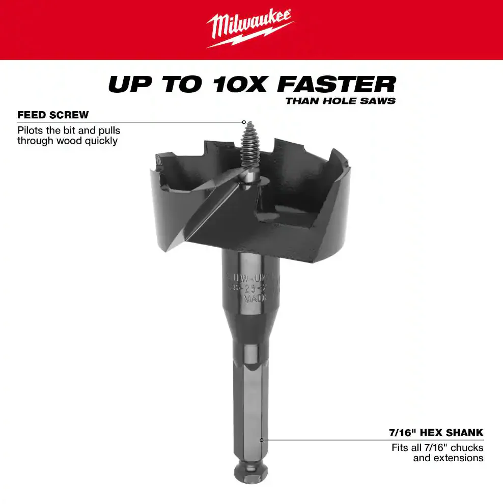 Milwaukee 49-22-0130 Contractor's Selfeed Bit Kit, 7pc - Image 3