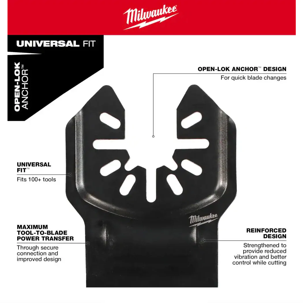 Milwaukee 49-25-1563 NITRUS™ Carbide Extreme Metal Universal Fit OPEN-LOK™ Multi-Tool Blade (3 PK) - Image 3