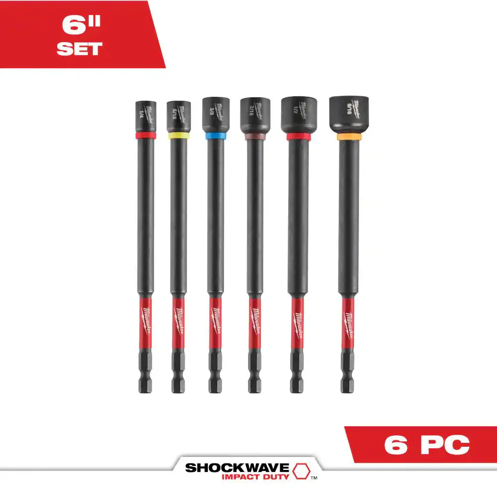 Milwaukee 49-66-4567 SHOCKWAVE Impact Duty™ 6" Magnetic Nut Driver Set, 6pc - Image 3