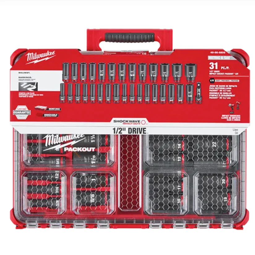Milwaukee 49-66-6806 SHOCKWAVE Impact Duty™ Socket 1/2” Dr 31PC PACKOUT Set - Image 3