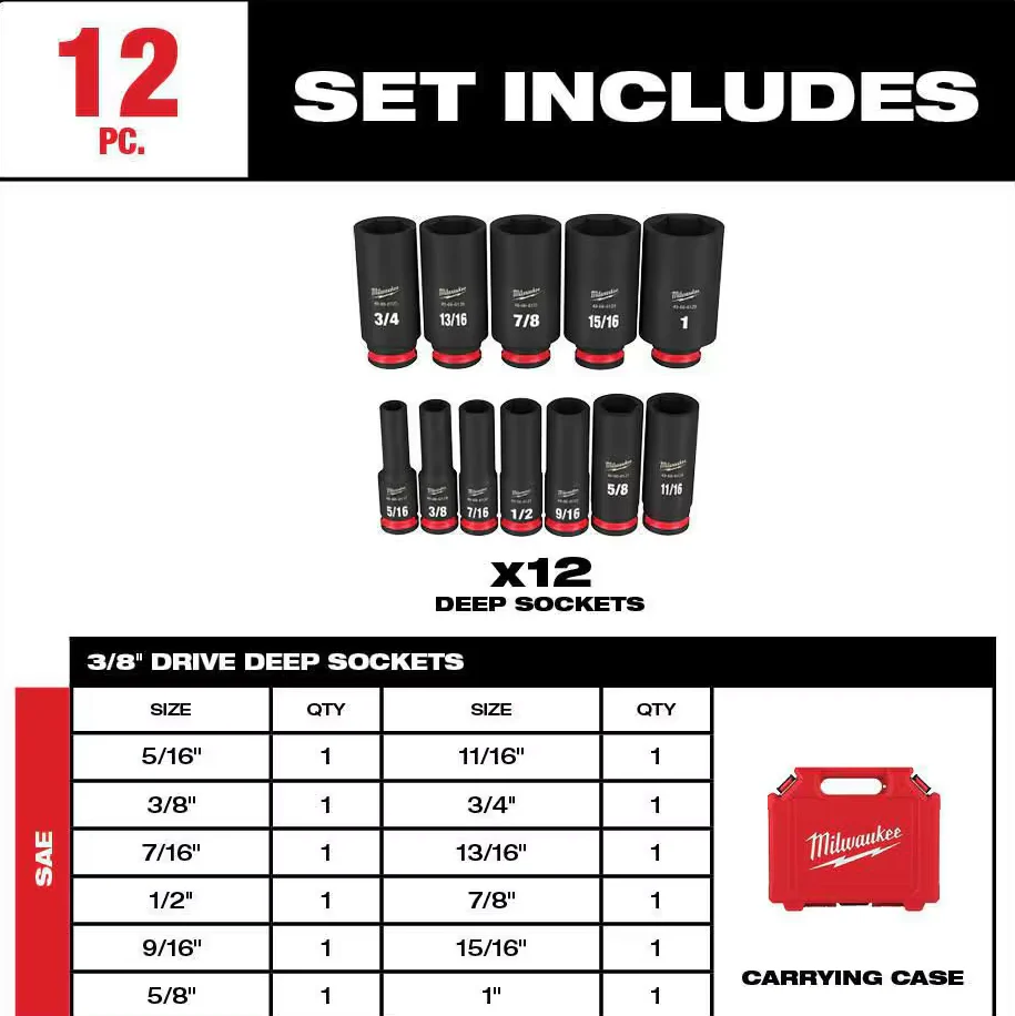Milwaukee 49-66-7006 SHOCKWAVE™ Impact Duty™ 3/8" Drive 6 Point Socket Set - Image 4
