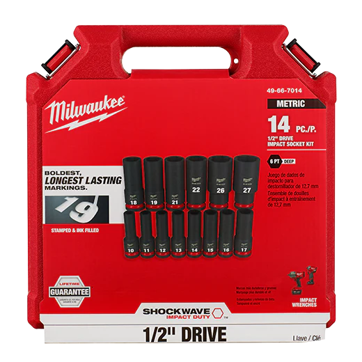 Milwaukee 49-66-7014 Impact Duty™ 1/2" Drive Metric Deep 6 Point Socket Set, 14pc - Image 5