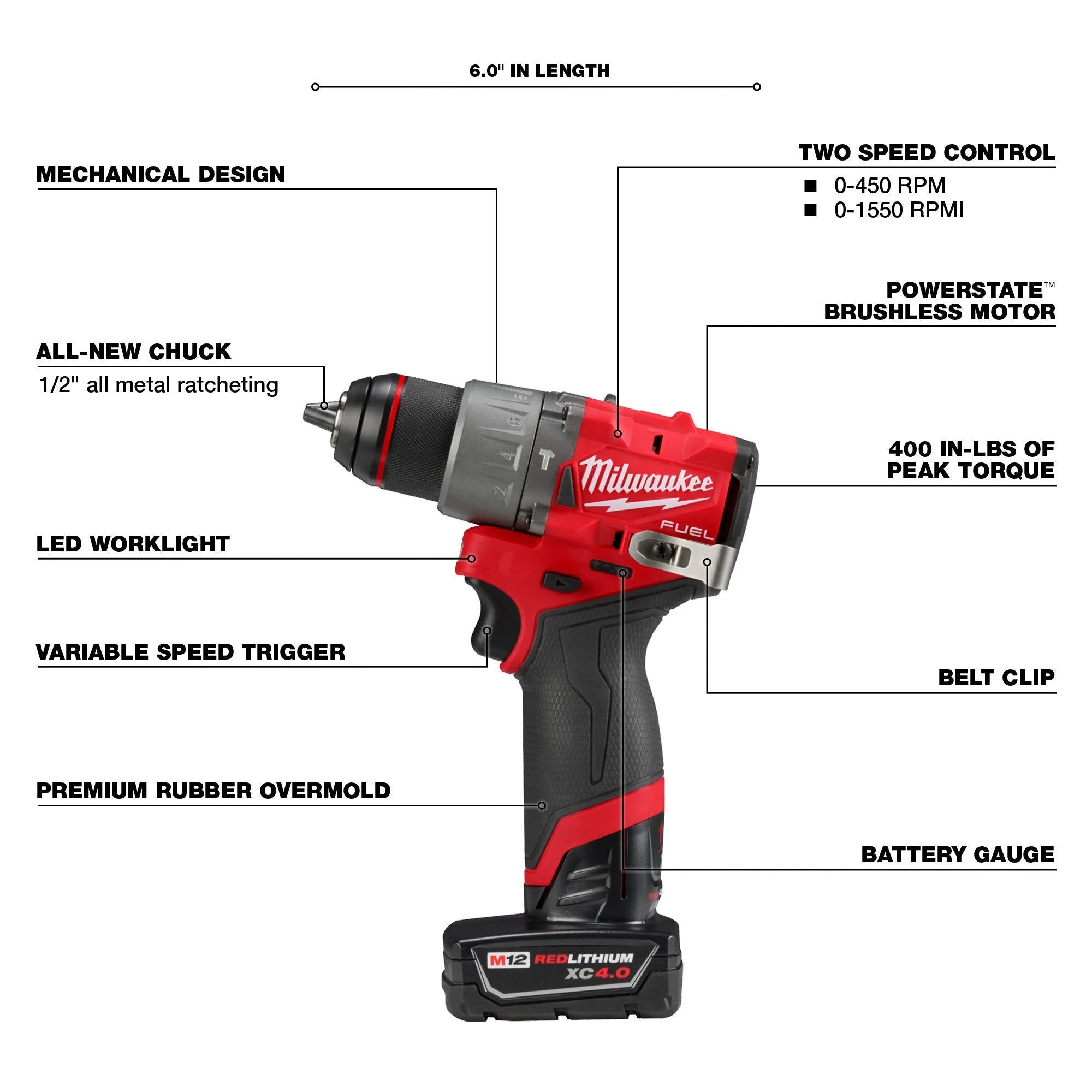 Milwaukee 3404-21 M12 FUEL 1/2" Hammer Drill/Driver Kit - Image 3