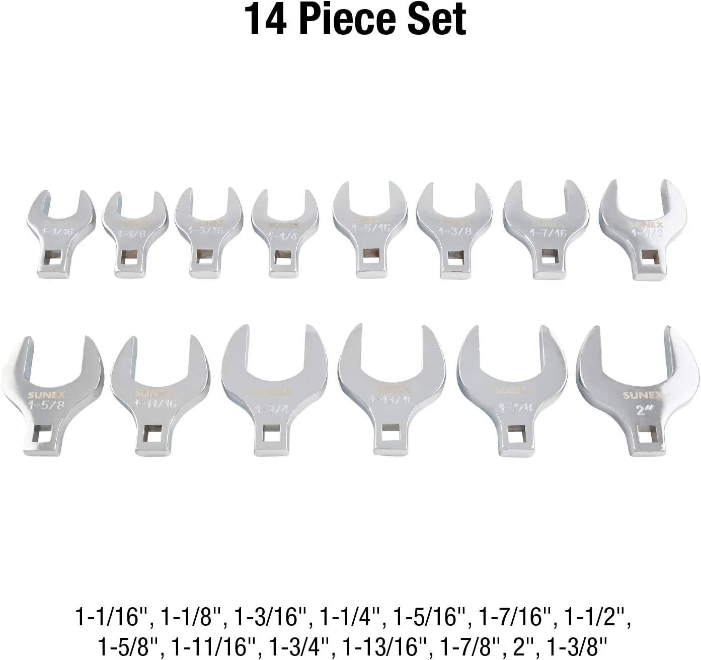 Sunex 9721A 14pc. 1/2" Drive SAE Jumbo Crowfoot Wrench Set - Image 3