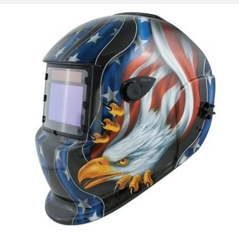 Titan Tools® 41265 Solar Powered Auto Darkening Welding Helmet, ADF Eagle/Flag