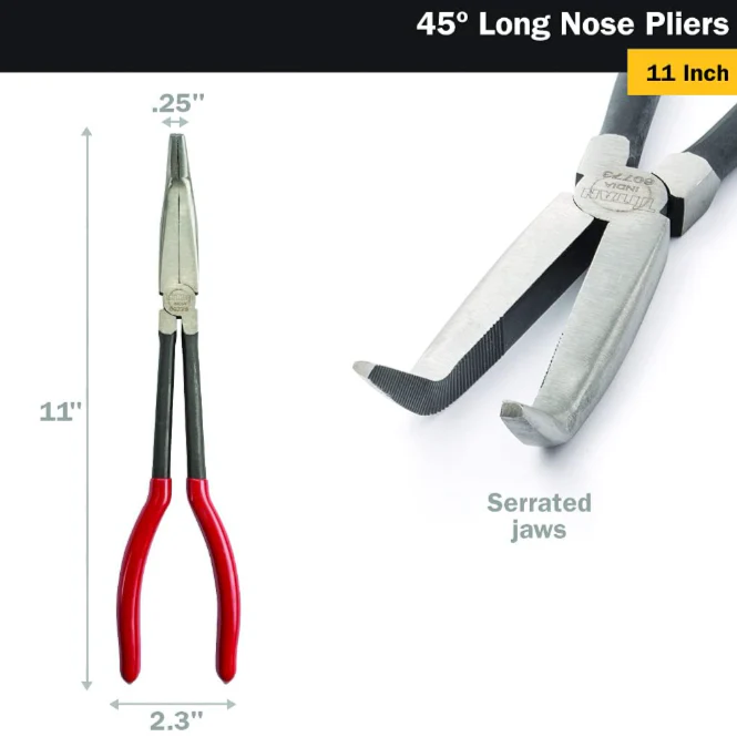 Titan Tools® 60773 -  11" 45 Degree Long Nose Pliers - Image 2