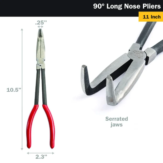 Titan Tools® 60774 -  11" 90 Degree Long Nose Pliers - Image 3